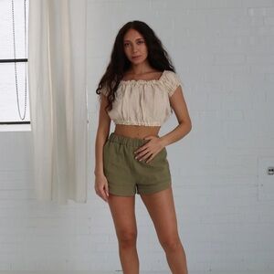 Kepola Design House 100% Linen Handmade Barcelona Crop Top